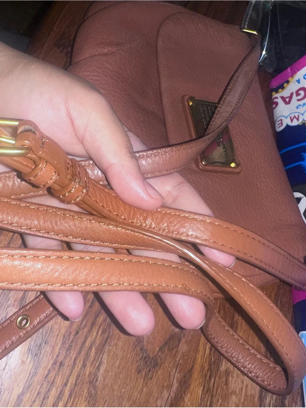 Marc by Marc Jacobs Chestnut Brown Pebbled Leather Crossbody